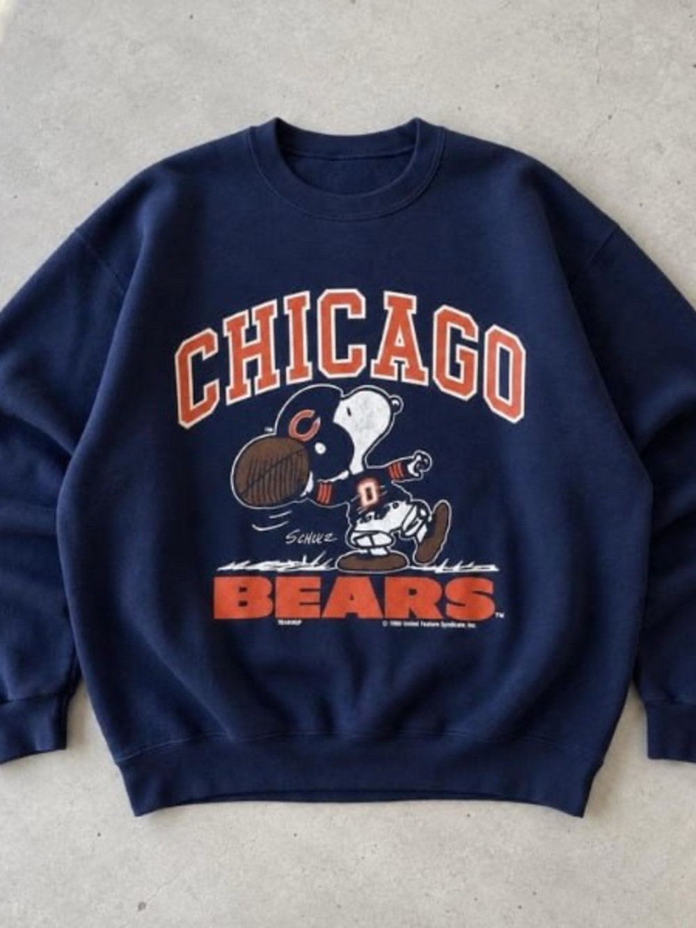 Chicago Bears Navy Graphic Crewneck Sweatshirt